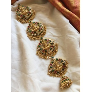 Antique gold alike Kemp Lakshmi with Gold beads choti
