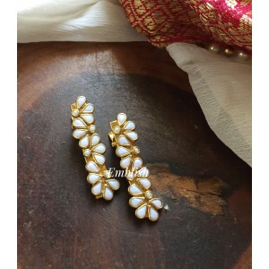 Pearl Kundan Alligator Hair Clip - White