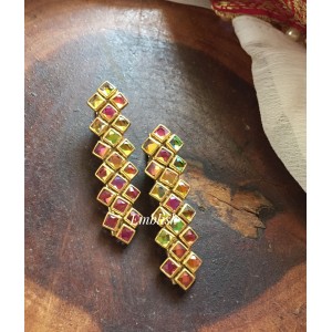 Glossy Diamond Kundan Alligator Hair Clip - Multicolour.