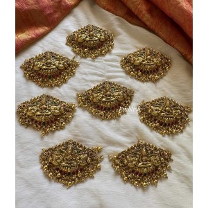 Antique Kemp Lakshmi Double Peacock Gold Drops Jada Billa