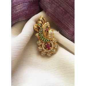 Peacock with Flower saree pin