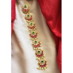 Flower Kundan Jadau with Pearl Choti