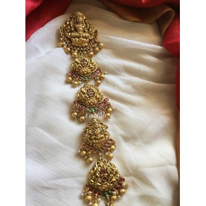 Antique Lakshmi with Gold drops Choti