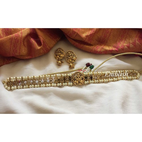 Antique Lakshmi beads high neck choker