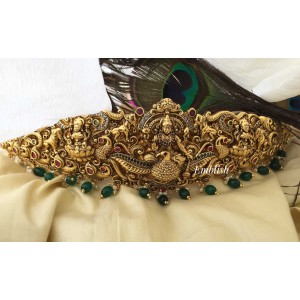 Antique Lakshmi with Annam Haathi intricate work hipbelt