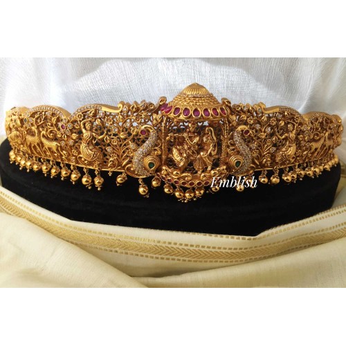 Gold alike Krishna Radha Mahal peacock Hipbelt.