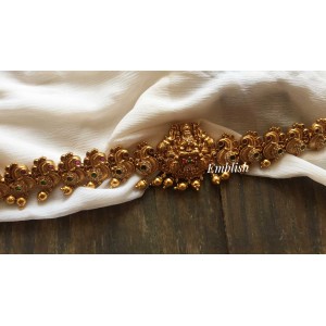 Gold alike Lakshmi Peacock Ad stones embedded hipchain -2