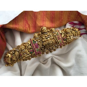 Antique Nagas Lakshmi with Peacock Kemp Stones Hipbelt