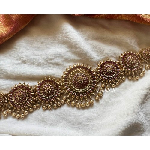 Kemp Chakra flower hipchain -Red