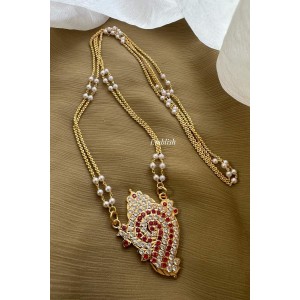 Impon Sangu Pendant Pearl Double layer Chain Long Neckpiece 