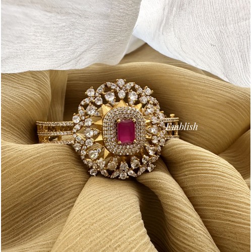 AD Flower Openable Kada - Red