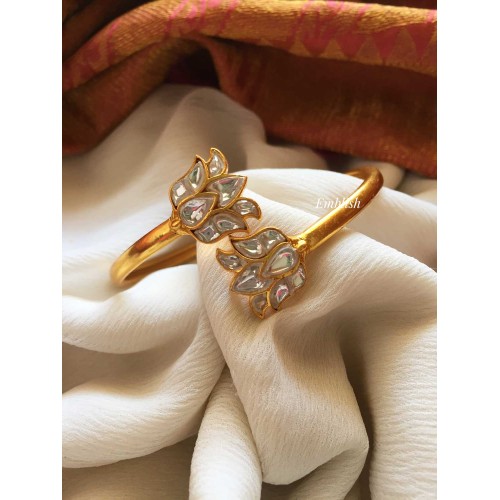 Lotus Kada Bangle - White