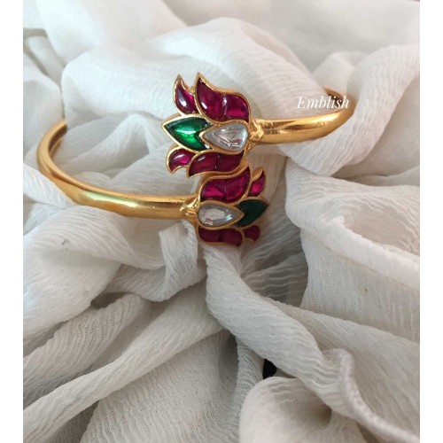 Lotus Kada Bangle - Red,Green and White