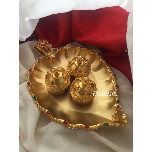 Leaf Three Box Mahalakshmi Kumkum Box