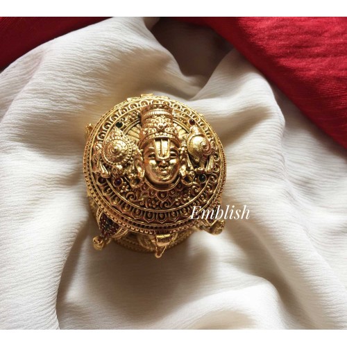 Antique Lord Venkatachalapathy Haathi Intricate Work Kumkum Box