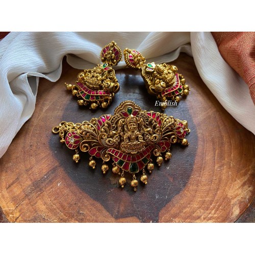 Antique Kundan Jadau Lakshmi with Double Peacock Choker