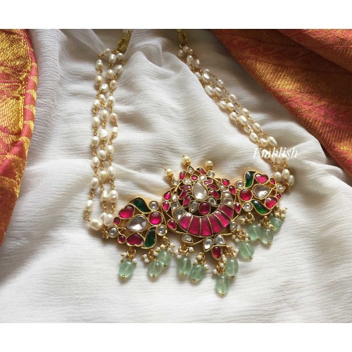 Kundan Jadau Half Moon Pearl Choker