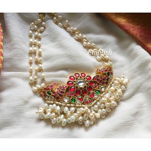 Kundan Jadau Flower with Rice pearl Choker.