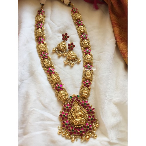 Royal Kundan Jadau Lakshmi with Flower Neckpiece