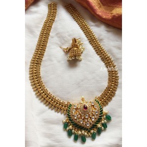 Vintage Style Kundan Jadau Neckpiece - Green