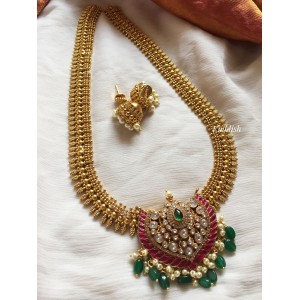 Vintage Style Kundan Jadau Neckpiece - Red