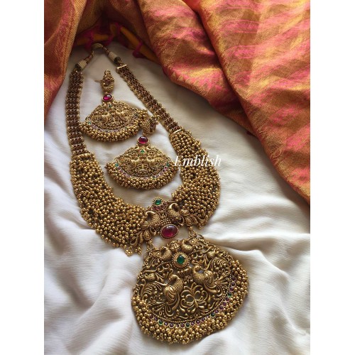 Big pendant grand heavy  haram- Golden beads