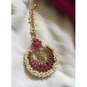 Flower jhumka pearl bunch tikka