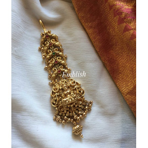 Lakshmi double Peacock gold beads tikka 