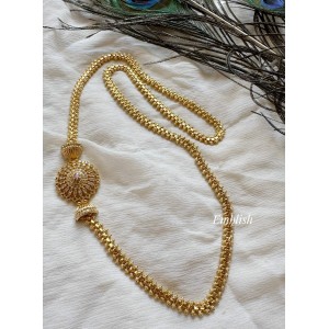 Gold alike Kemp Flower  Mogapu Chain - White with Red