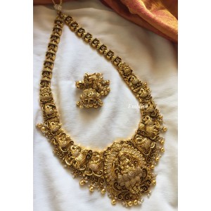 Gold alike Ad Lakshmi with haathi Long Neckpiece