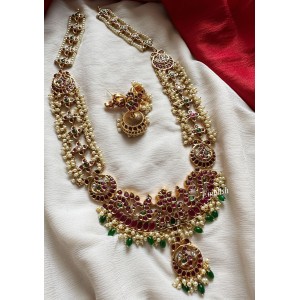 Kemp Flower Annam Pearl Layer Neckpiece - Green Beads