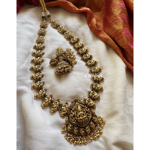 Antique Nagas Annam Dual Bead Long Neckpiece - Gold Beads