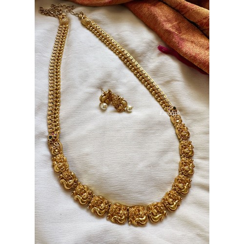 Gold alike Peacock Mango Neckpiece - Long 