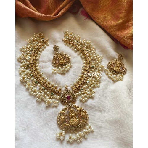 Gold alike Antique Lakshmi Mahal Pendant Guttapusalu 