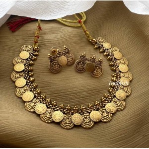 Antique Lakshmi Coin Short Neckpiece