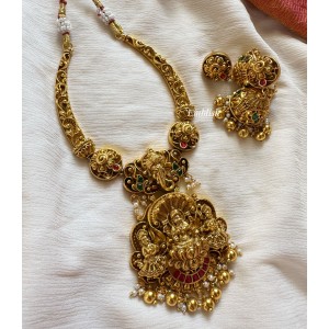 Kundan Jadau Lakshmi Ganesha Hasli Neckpiece