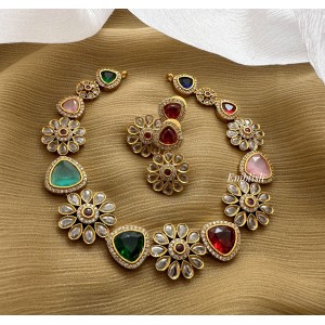 Ad Flower Multicolour Neckpiece 