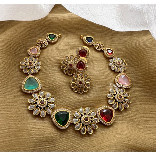 Ad Flower Multicolour Neckpiece 