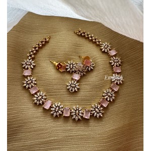 AD Flower Square Neckpiece - Pastel Pink