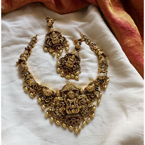 Antique Lakshmi Mahal with Peacock Short Neckpiece 