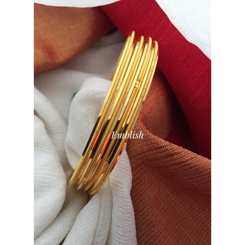 Gold Plated Simple Bangle Set - 1