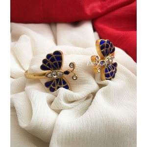 Kundan Jadau Butterfly Kada - Blue