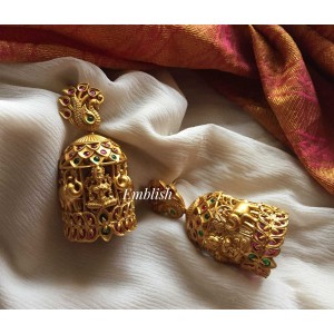 Peacock long Lakshmi bridal jhumka 
