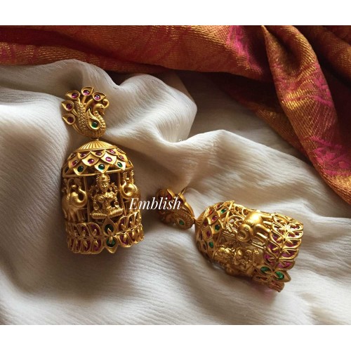 Peacock long Lakshmi bridal jhumka 