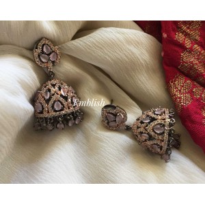 Small ad stones jhumka 