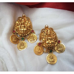 Antique Lakshmi triple coin dangler - Red