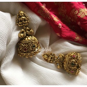 Lakshmi antique gold peacock jhumka 