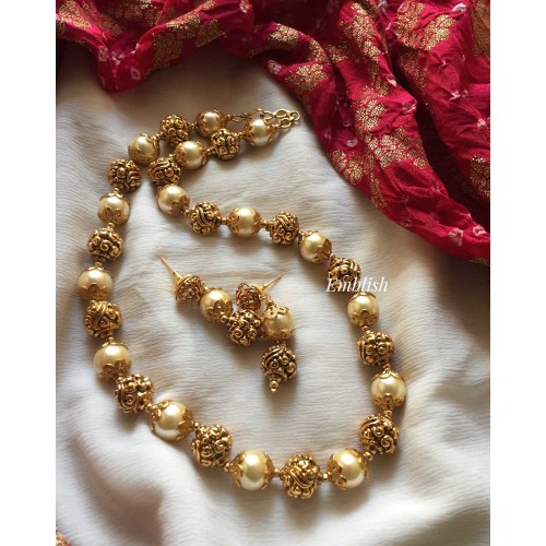 Single layer antique  pearl mala 