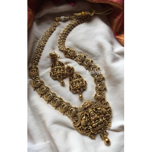 Gold alike Antique Lakshmi Ad stones Peacock Midlenght neckpiece