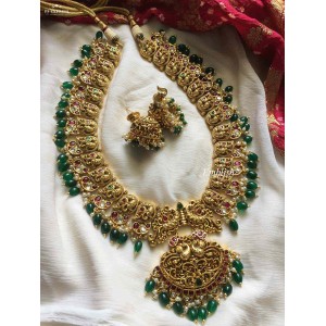 Green beads antique non idol neckpiece 